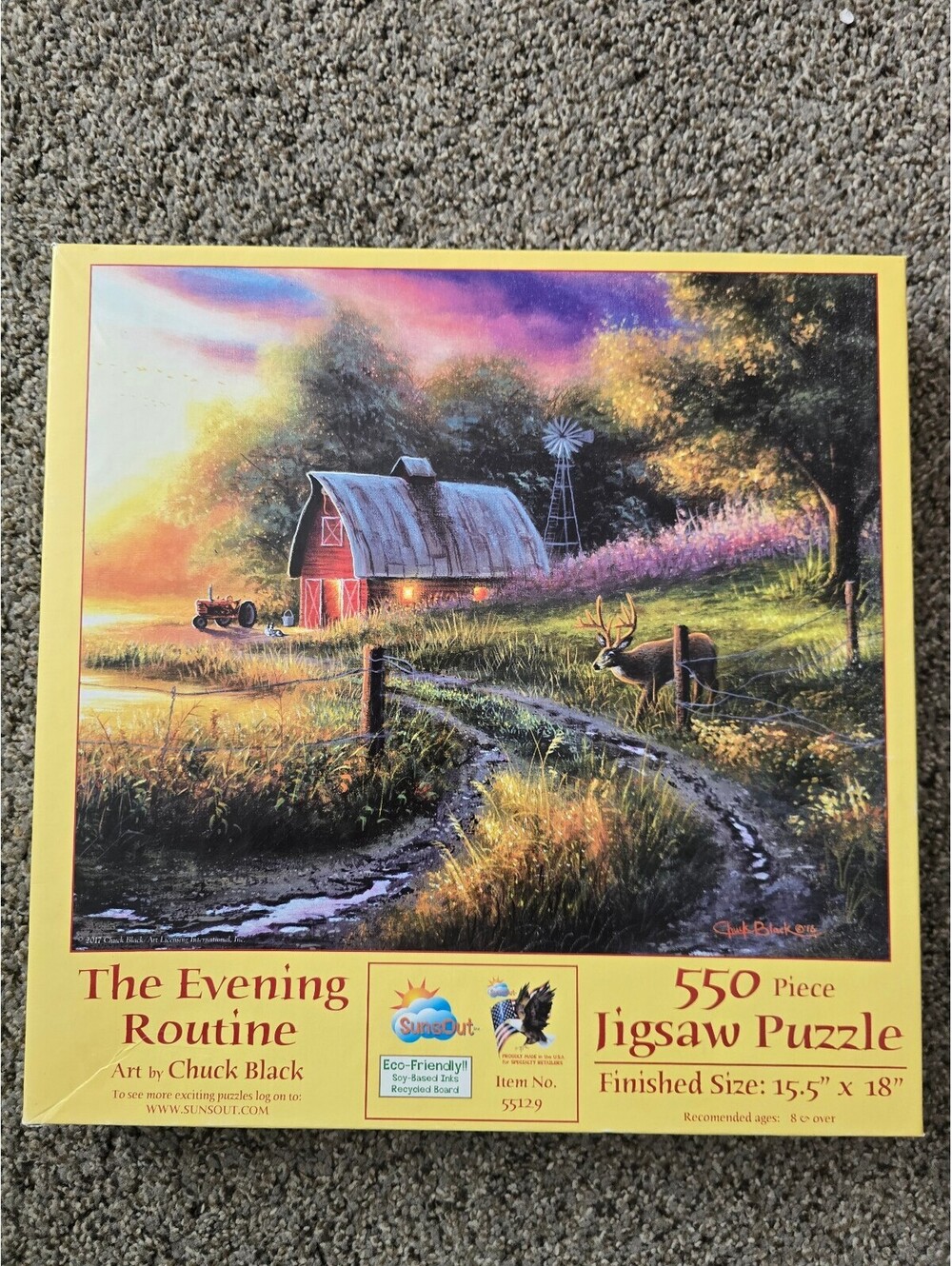 The Evening Routine 550 Piece Jigsaw Puzzle Chuck Black Complete